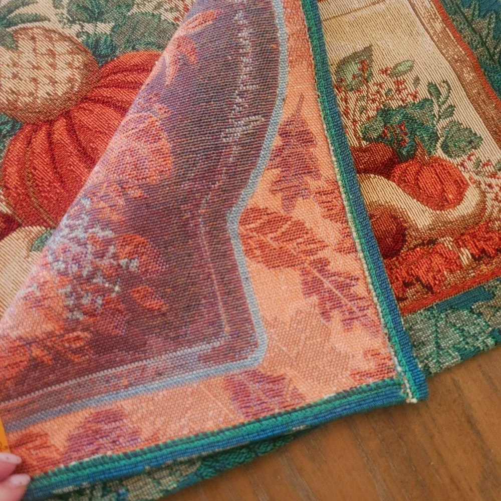 Fall Woven Tapestry Placemats Set Of Four Pumpkins Autumn Splendor